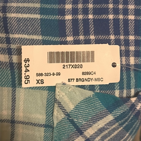 La Vie en Rose | Blue Plaid Pyjama Shirt Size XS NEW WITH TAGS - Picture 7 of 7